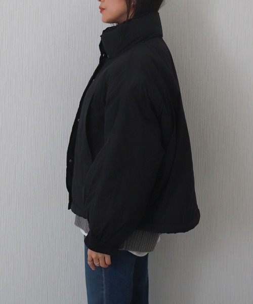 libelle more（リベル モア）の「【高機能中綿】サーモアリーナ (THERMO ARENA)蓄熱ボリュームショートブルゾン 通勤 / 大人カジュアル / ゆったりサイズ / 防寒（ダウンジャケット/コート・レディース・アイボリー/ブラック/オリーブ/ネイビー/モカ・M）」の19枚目の写真