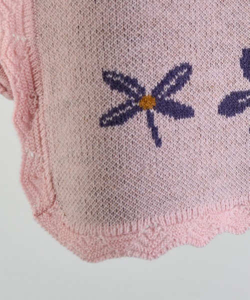 moimoln（モイモルン）の「フラワーニットベスト（ベスト・キッズ・ピンク・100cm/110cm/120cm/90cm）」の5枚目の写真