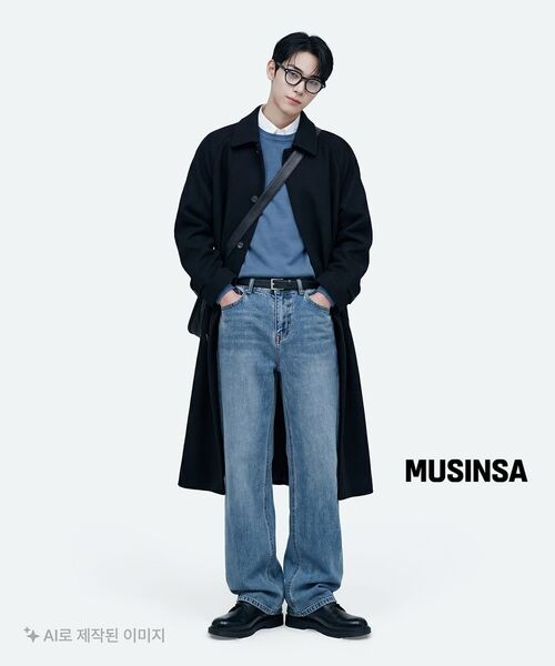 MUSINSA STANDARD（ムシンサスタンダード）の「ルーズストレートデニムパンツ[ライトインディゴ]（デニムパンツ・メンズ・その他・40/42/26/27/28/29/36/34/32/30/31/33）」の15枚目の写真