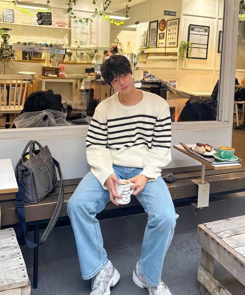 MUSINSA STANDARD（ムシンサスタンダード）の「ルーズストレートデニムパンツ[ライトインディゴ]（デニムパンツ・メンズ・その他・40/42/26/27/28/29/36/34/32/30/31/33）」の4枚目の写真