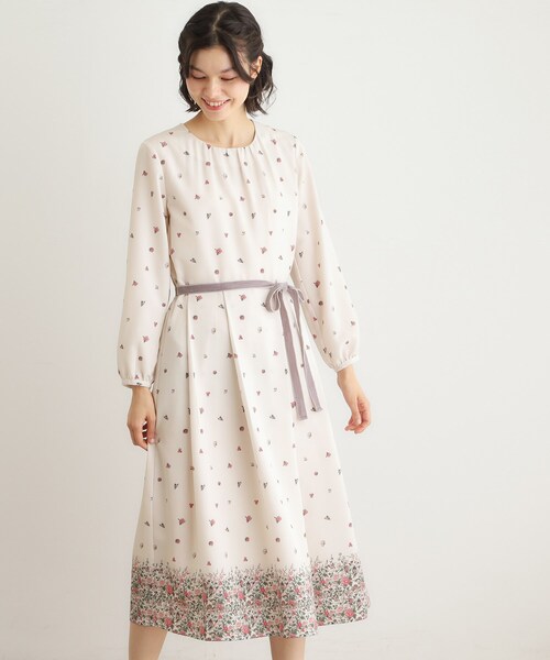 洗える／同柄アイテムあり】ライリー バタフライズ柄 ワンピース