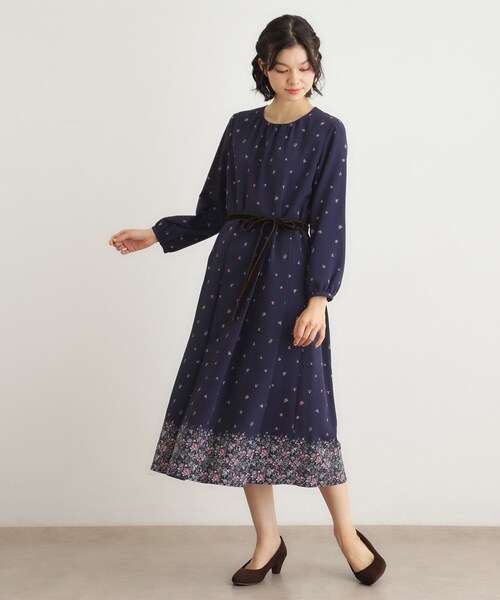 洗える／同柄アイテムあり】ライリー バタフライズ柄 ワンピース