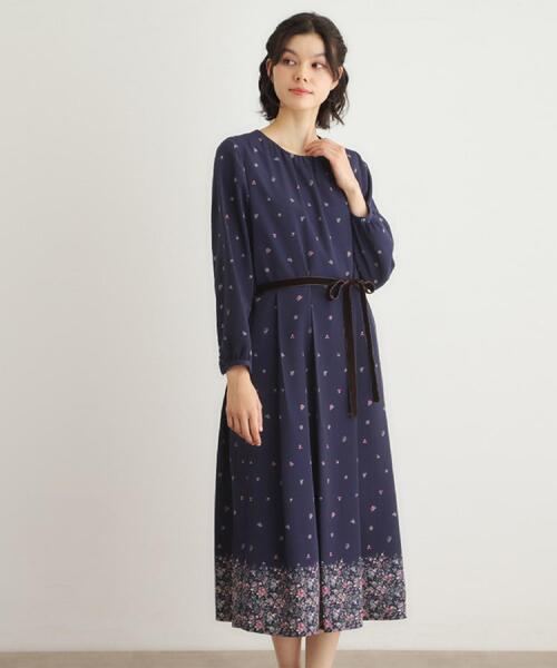 洗える／同柄アイテムあり】ライリー バタフライズ柄 ワンピース