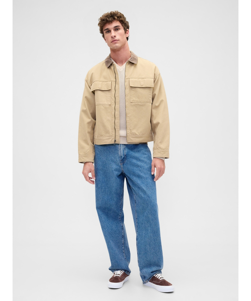 GAP（ギャップ）の「Gapロゴ リラックスフィット Vネックセーター（ニット/セーター・メンズ・オフホワイト/ブルー/ローズ/グリーン・S/XL/L/M/XS）」の9枚目の写真