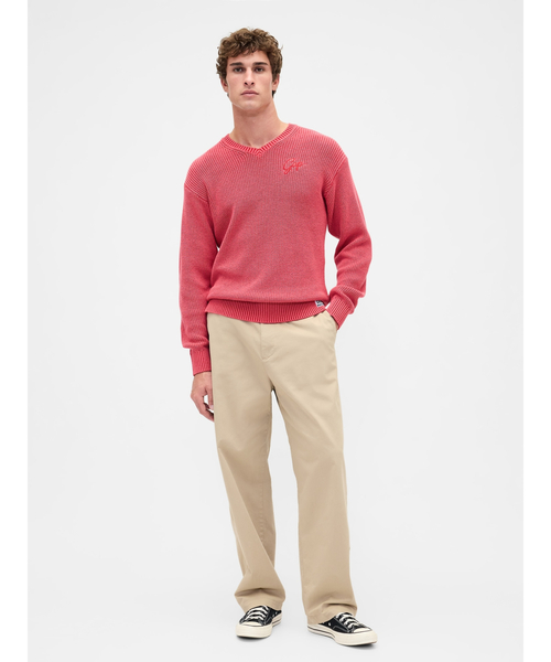 GAP（ギャップ）の「Gapロゴ リラックスフィット Vネックセーター（ニット/セーター・メンズ・オフホワイト/ブルー/ローズ/グリーン・S/XL/L/M/XS）」の10枚目の写真