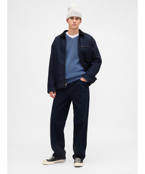 GAP（ギャップ）の「Gapロゴ リラックスフィット Vネックセーター（ニット/セーター・メンズ・オフホワイト/ブルー/ローズ/グリーン・S/XL/L/M/XS）」の12枚目の写真