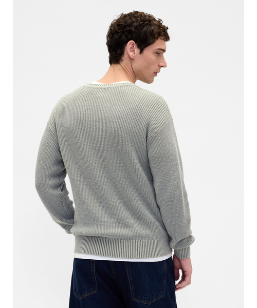 GAP（ギャップ）の「Gapロゴ リラックスフィット Vネックセーター（ニット/セーター・メンズ・オフホワイト/ブルー/ローズ/グリーン・S/XL/L/M/XS）」の14枚目の写真