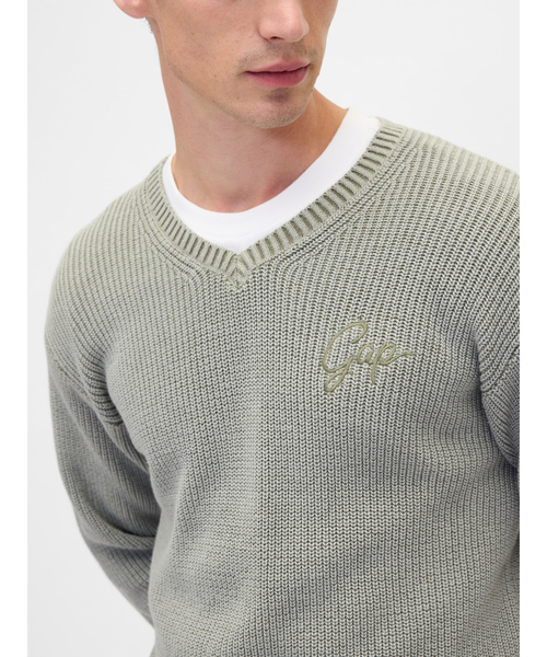 GAP（ギャップ）の「Gapロゴ リラックスフィット Vネックセーター（ニット/セーター・メンズ・オフホワイト/ブルー/ローズ/グリーン・S/XL/L/M/XS）」の19枚目の写真