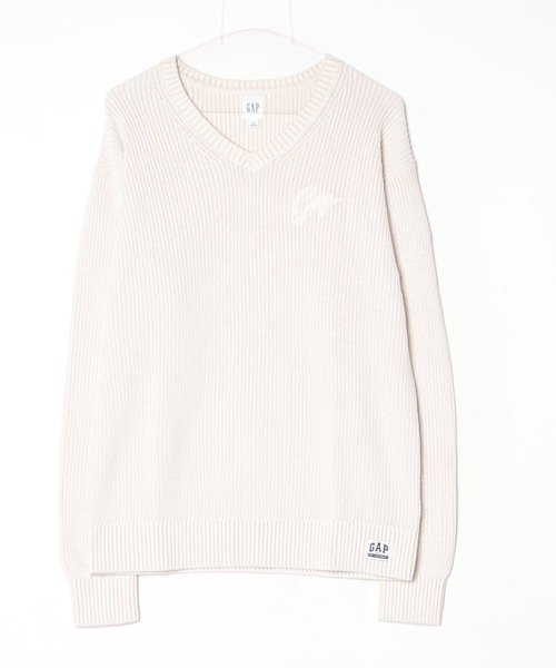 GAP（ギャップ）の「Gapロゴ リラックスフィット Vネックセーター（ニット/セーター・メンズ・オフホワイト/ブルー/ローズ/グリーン・S/XL/L/M/XS）」の5枚目の写真