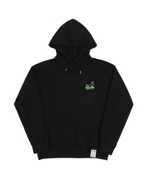 [UNISEX]ヒューマンパピーワークフードパーカー_ブラック