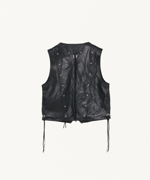 FORSOMEONE（フォーサムワン）の「FORSOMEONE MERA BIKER VEST（ベスト・メンズ・ブラック・48）」の2枚目の写真