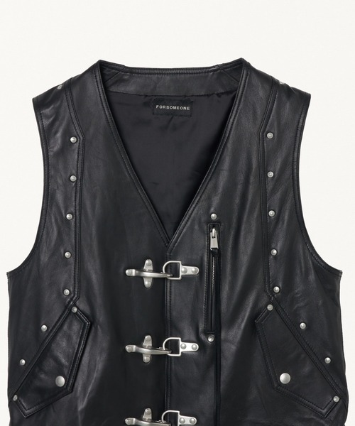 FORSOMEONE（フォーサムワン）の「FORSOMEONE MERA BIKER VEST（ベスト・メンズ・ブラック・48）」の3枚目の写真