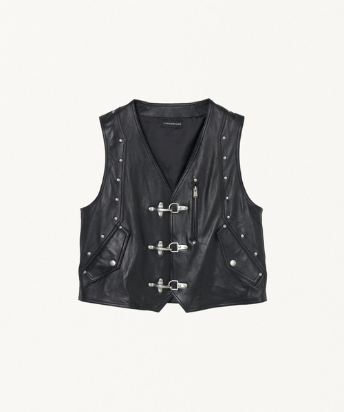 FORSOMEONE（フォーサムワン）の「FORSOMEONE MERA BIKER VEST（ベスト・メンズ・ブラック・48）」の9枚目の写真