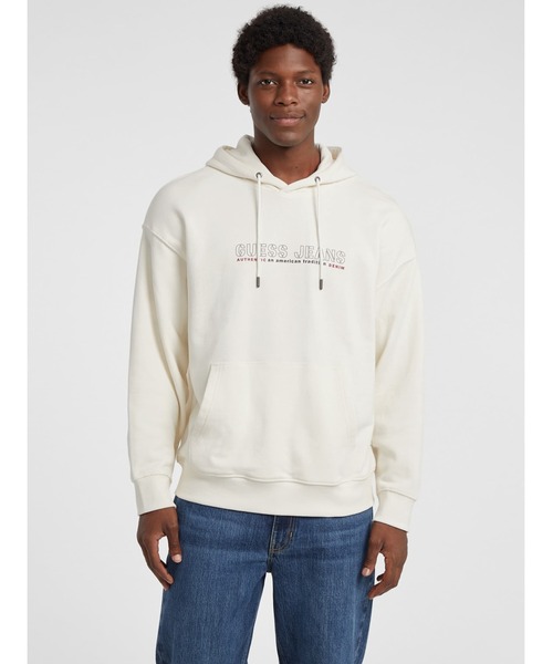 GUESS JEANS（ゲスジーンズ）の「GUESS JEANS Os Outline Hoodie パーカー（パーカー・メンズ・ブラック/ピンク/ホワイト・LARGE/X-LARGE/MEDIUM/SMALL）」の2枚目の写真