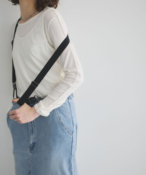 GARAGE OF GOOD CLOTHING（ガレージオブグッドクロージング）の「サスペンダー付ジャンパースカート（スカート・レディース・ダークグレー/サックスブルー・FREE）」の5枚目の写真