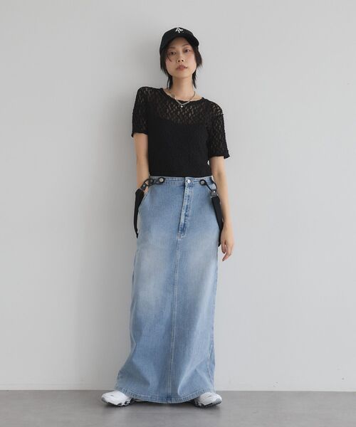 GARAGE OF GOOD CLOTHING（ガレージオブグッドクロージング）の「サスペンダー付ジャンパースカート（スカート・レディース・ダークグレー/サックスブルー・FREE）」の9枚目の写真