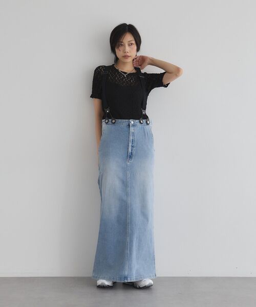 GARAGE OF GOOD CLOTHING（ガレージオブグッドクロージング）の「サスペンダー付ジャンパースカート（スカート・レディース・ダークグレー/サックスブルー・FREE）」の11枚目の写真