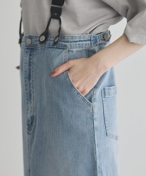 GARAGE OF GOOD CLOTHING（ガレージオブグッドクロージング）の「サスペンダー付ジャンパースカート（スカート・レディース・ダークグレー/サックスブルー・FREE）」の18枚目の写真