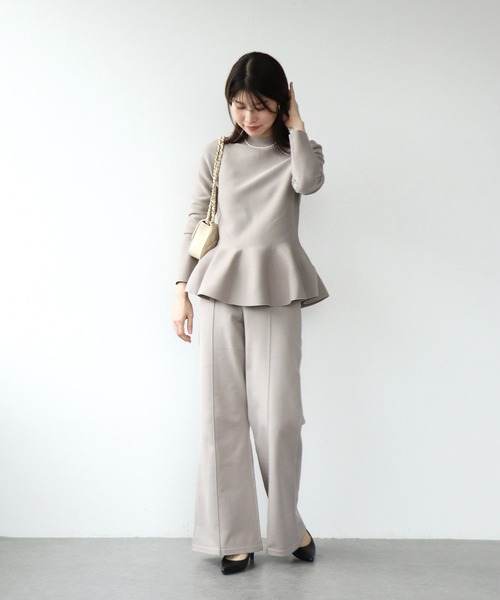 Jines(ジネス)の「楽ちん綺麗めニットパンツ(その他パンツ・レディース・ブラック/ベージュ・38)」の6枚目の写真