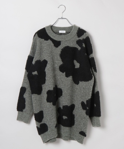 LEPSIM(レプシィム)の「6ゲージループジャガード花柄チュニック 612758(ニット/セーター・レディース・チャコールグレー/レッド・FREE)」の15枚目の写真