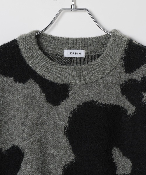 LEPSIM(レプシィム)の「6ゲージループジャガード花柄チュニック 612758(ニット/セーター・レディース・チャコールグレー/レッド・FREE)」の18枚目の写真