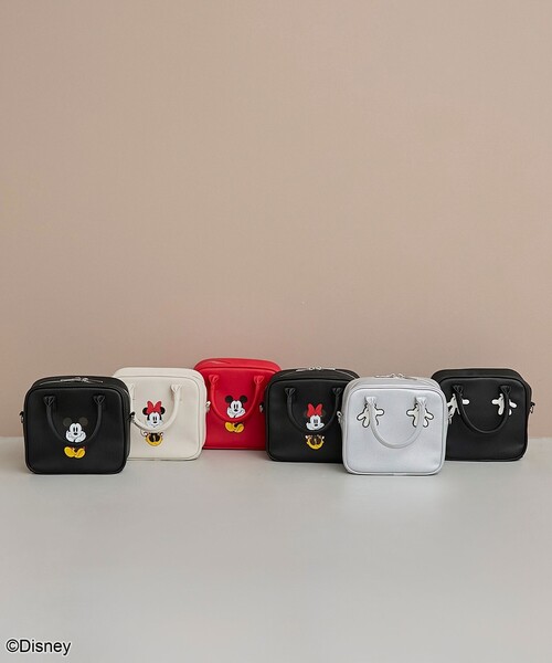 coen（コーエン）の「【MICKEY（ミッキー）/別注】レザーライクボストンバッグ（ショルダーバッグ・レディース・オフホワイト/シルバー/ブラック/レッド/その他2・FREE）」の6枚目の写真