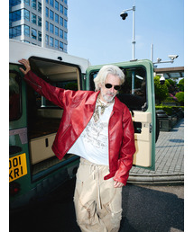 バーガンディ」に該当するライダースジャケットファッション通販