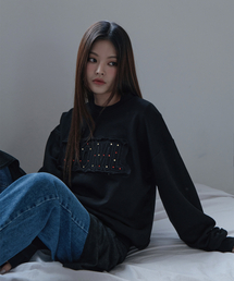 5OML（オーオーエムエル）の「アプリケパッチカラー ホットフィックス スウェットシャツ ブラック（スウェット）」