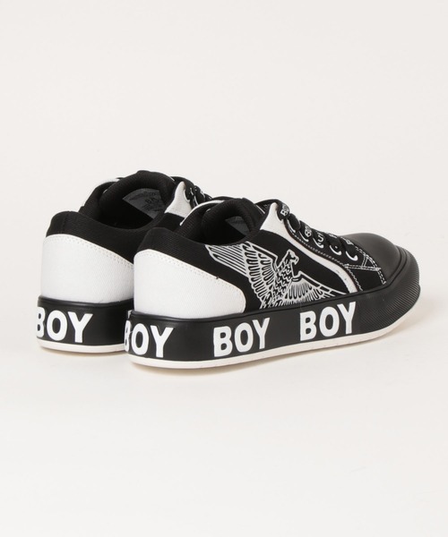 BOY LONDON(ボーイロンドン)の「【BOY LONDON】BOY MONO CANVAS LOW-CUT SNEAKER(スニーカー・メンズ・ホワイト×ブラック・36)」の2枚目の写真