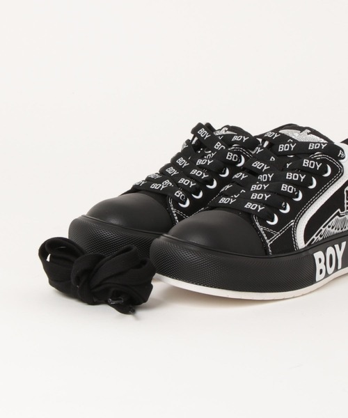 BOY LONDON(ボーイロンドン)の「【BOY LONDON】BOY MONO CANVAS LOW-CUT SNEAKER(スニーカー・メンズ・ホワイト×ブラック・36)」の4枚目の写真