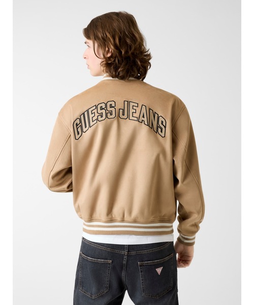 GUESS JEANS（ゲスジーンズ）の「GUESS JEANS Faux Suede Bomber ブルゾン（ブルゾン・メンズ・ベージュ/ブラック・SMALL/MEDIUM/LARGE/X-LARGE）」の6枚目の写真