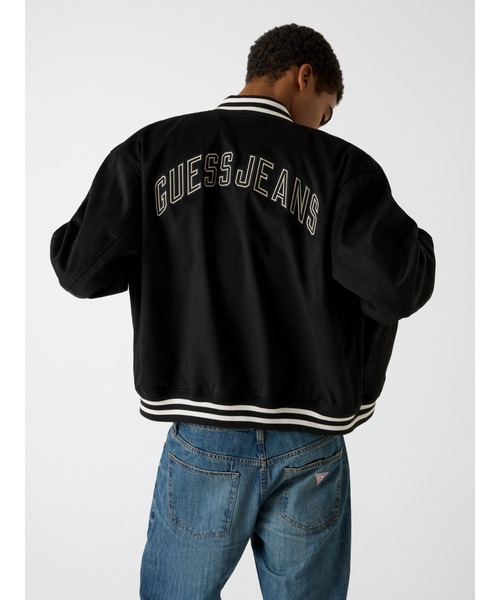 GUESS JEANS（ゲスジーンズ）の「GUESS JEANS Faux Suede Bomber ブルゾン（ブルゾン・メンズ・ベージュ/ブラック・SMALL/MEDIUM/LARGE/X-LARGE）」の3枚目の写真