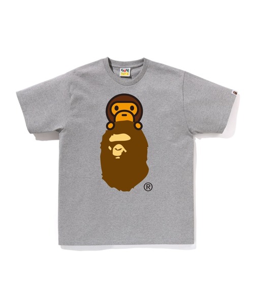 A BATHING APE(アベイシングエイプ)の「MILO ON APE HEAD TEE(Tシャツ/カットソー・メンズ・ホワイト/ピンク/グリーン/ネイビー/イエロー/グレー/ブラック/サックスブルー・LARGE/X-LARGE/XX-LARGE/XXX-LARGE/SMALL/MEDIUM)」の3枚目の写真