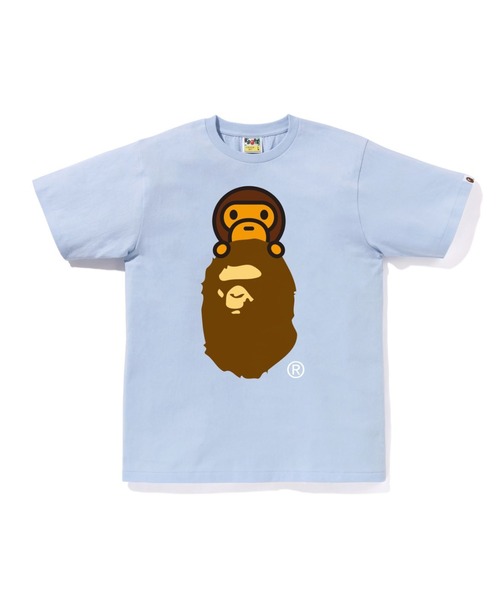 A BATHING APE(アベイシングエイプ)の「MILO ON APE HEAD TEE(Tシャツ/カットソー・メンズ・ホワイト/ピンク/グリーン/ネイビー/イエロー/グレー/ブラック/サックスブルー・LARGE/X-LARGE/XX-LARGE/XXX-LARGE/SMALL/MEDIUM)」の6枚目の写真