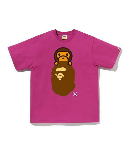 A BATHING APE(アベイシングエイプ)の「MILO ON APE HEAD TEE(Tシャツ/カットソー・メンズ・ホワイト/ピンク/グリーン/ネイビー/イエロー/グレー/ブラック/サックスブルー・LARGE/X-LARGE/XX-LARGE/XXX-LARGE/SMALL/MEDIUM)」の8枚目の写真