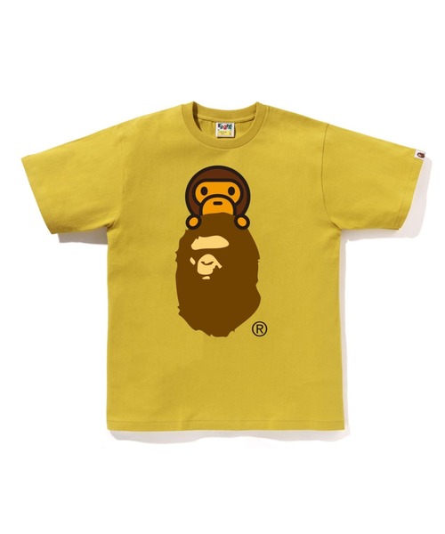 A BATHING APE(アベイシングエイプ)の「MILO ON APE HEAD TEE(Tシャツ/カットソー・メンズ・ホワイト/ピンク/グリーン/ネイビー/イエロー/グレー/ブラック/サックスブルー・LARGE/X-LARGE/XX-LARGE/XXX-LARGE/SMALL/MEDIUM)」の7枚目の写真