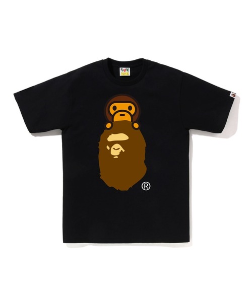 A BATHING APE(アベイシングエイプ)の「MILO ON APE HEAD TEE(Tシャツ/カットソー・メンズ・ホワイト/ピンク/グリーン/ネイビー/イエロー/グレー/ブラック/サックスブルー・LARGE/X-LARGE/XX-LARGE/XXX-LARGE/SMALL/MEDIUM)」の2枚目の写真
