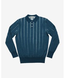 Reverse Combination Polo Knit (Blue)