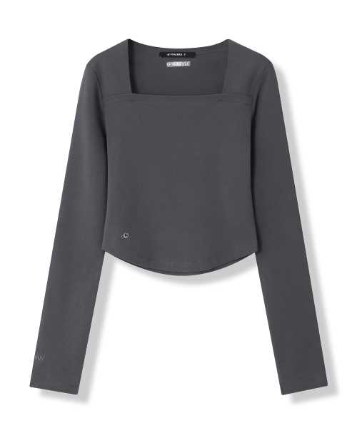 Vivacious(ビバシャス)の「Renee Square Neck Slim Long Sleeve - 5COL(Tシャツ/カットソー・レディース・ブラック/スカイブルー/グレー/チャコール/アイボリー・SMALL/MEDIUM)」の12枚目の写真