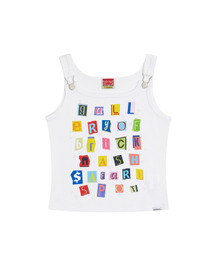 SAFARISPOT（サファリスポット）の「1/2ステッカーパックサスペンダースリーブレス（ホワイト）（Tシャツ/カットソー）」