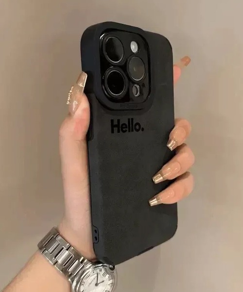 マット スエード調 ワンポイント iPhoneカバー アイフォンケース