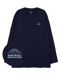 シグニチャーロゴオーバーサイズロングスリーブTシャツ_ネイビー