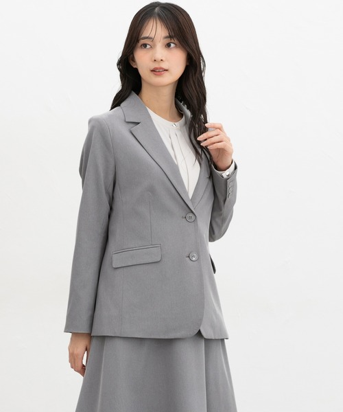 Honeys（ハニーズ）の「【ストレッチ・ウォッシャブル・イージーケア】２つ釦テーラードジャケット（テーラードジャケット・レディース・ライトグレー系2/ネイビー/ライトグレー系1/ブラック・3L/L/LL/M/S）」の3枚目の写真