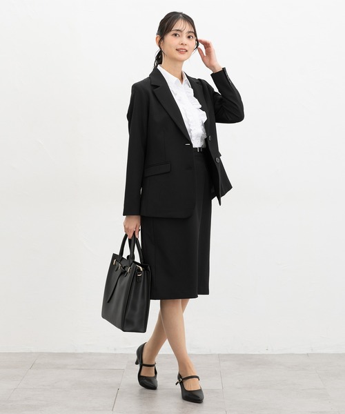 Honeys（ハニーズ）の「【ストレッチ・ウォッシャブル・イージーケア】２つ釦テーラードジャケット（テーラードジャケット・レディース・ライトグレー系2/ネイビー/ライトグレー系1/ブラック・3L/L/LL/M/S）」の7枚目の写真