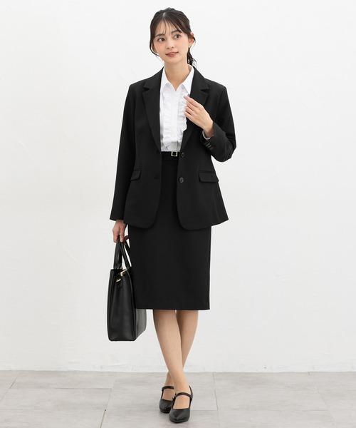 Honeys（ハニーズ）の「【ストレッチ・ウォッシャブル・イージーケア】２つ釦テーラードジャケット（テーラードジャケット・レディース・ライトグレー系2/ネイビー/ライトグレー系1/ブラック・3L/L/LL/M/S）」の8枚目の写真