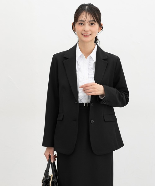 Honeys（ハニーズ）の「【ストレッチ・ウォッシャブル・イージーケア】２つ釦テーラードジャケット（テーラードジャケット・レディース・ライトグレー系2/ネイビー/ライトグレー系1/ブラック・3L/L/LL/M/S）」の9枚目の写真