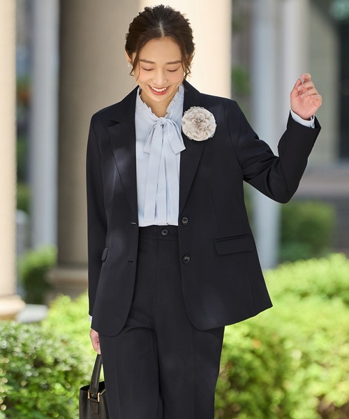 Honeys（ハニーズ）の「【ストレッチ・ウォッシャブル・イージーケア】２つ釦テーラードジャケット（テーラードジャケット・レディース・ライトグレー系2/ネイビー/ライトグレー系1/ブラック・3L/L/LL/M/S）」の14枚目の写真