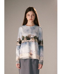 PEEVES PEEVES（フィブス フィブス）の「Donau Watercolor Long Sleeve Top / Blue（Tシャツ/カットソー）」
