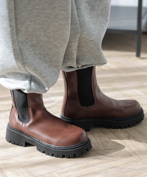 AMELY（エミリー）の「サイドゴア ショートブーツ（ブーツ・レディース・ブラウン/ブラック・40/39/38/37/36/35）」の11枚目の写真