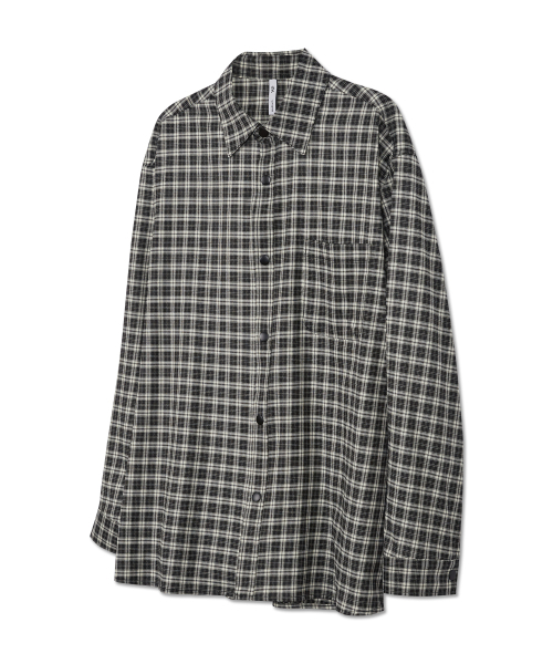 WEST GRAND BOULEVARD(ウエストグランドブルバード)の「スカッチオーバーサイズスナップチェックシャツジャケットBLACK(シャツ/ブラウス・レディース・その他・MEDIUM/LARGE/SMALL)」の1枚目の写真